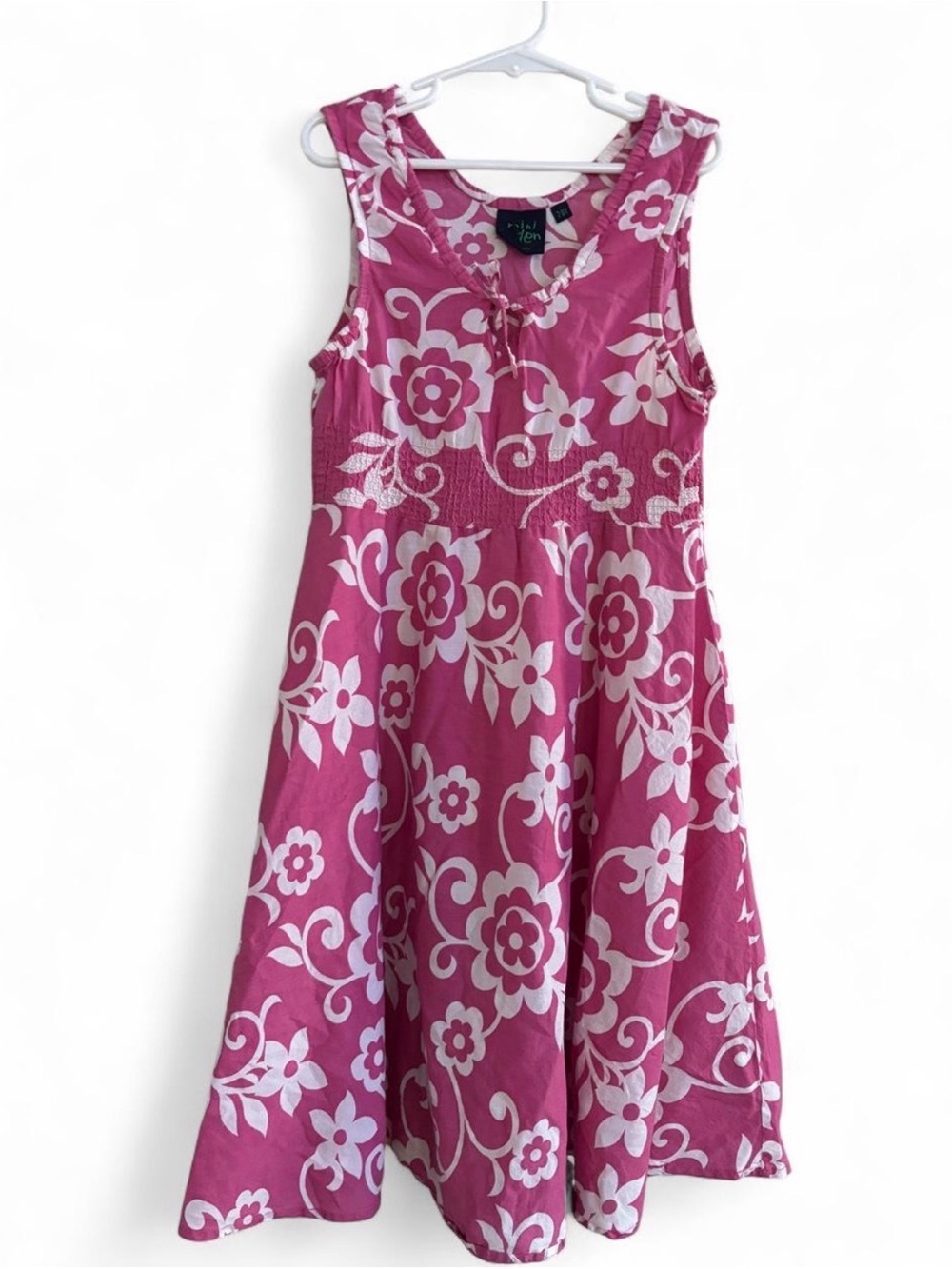 Mini Boden Sleeveless Pink Floral Dress Size 7-8Y